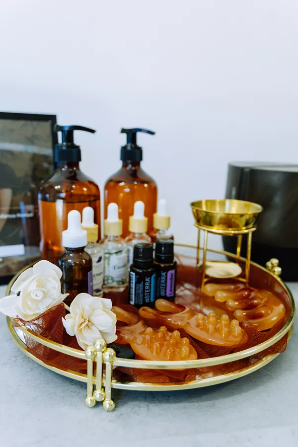 Óleos essenciais usados nos rituais da Essence Wellness Gaia